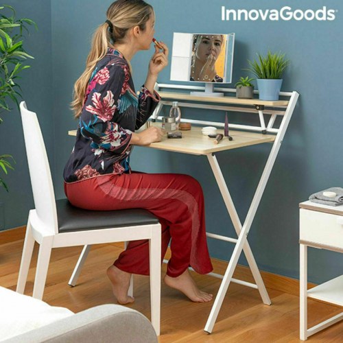 Tablezy foldbart skrivebord med hylde - træ (OUTLET A)