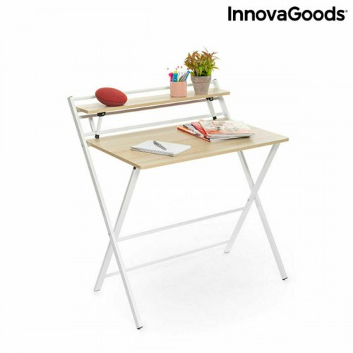 Tablezy foldbart skrivebord med hylde - træ (OUTLET A)