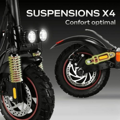 EZWAY EBOOST GO elscooter 800 W - foldbar offroad el-løbehjul, sort