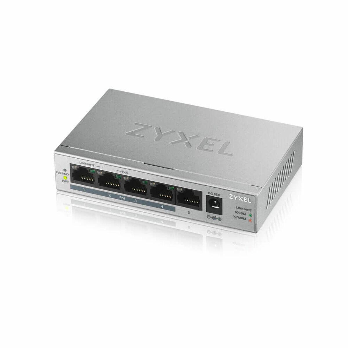 Netværksswitch ZyXEL GS1005HP - 10 Gbps, sølvfarvet
