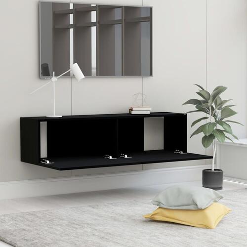 Tv-bord 120x30x30 cm konstrueret træ sort (OUTLET C)