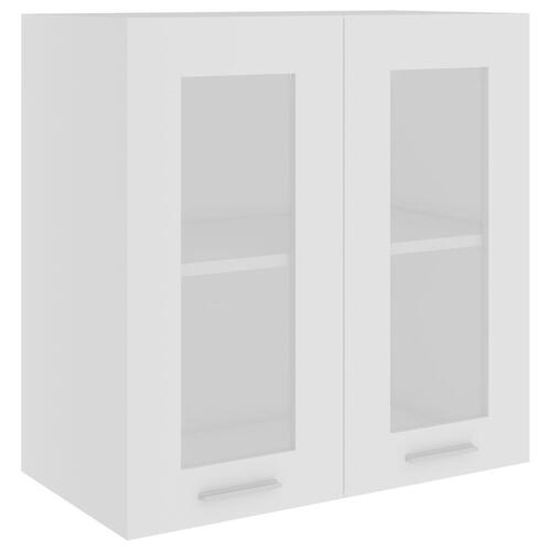 Vægskab med glaslåger Lyon 60x31x60 cm konstrueret træ hvid (OUTLET A)