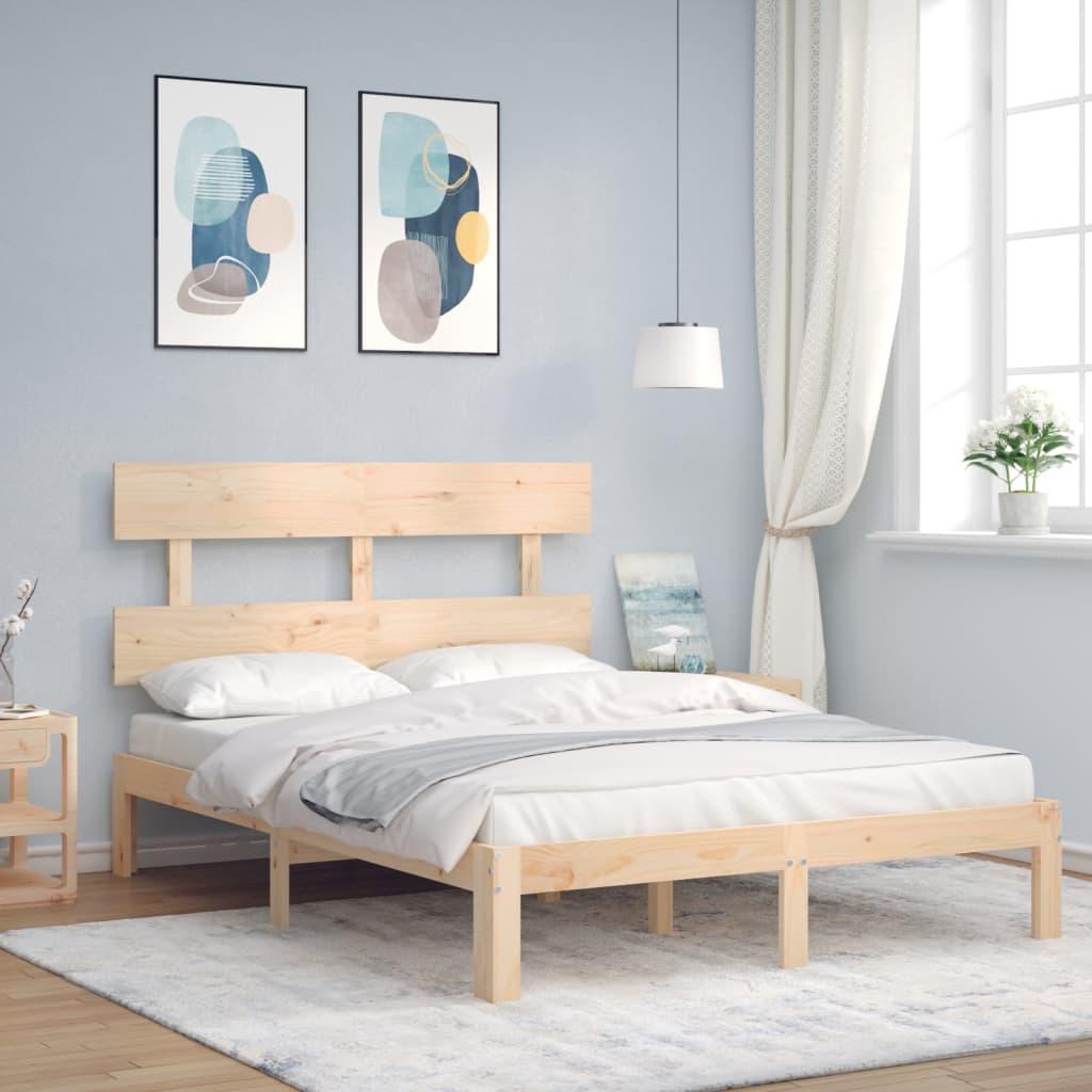 Sengeramme uden madras 140x190 cm massivt fyrretræ