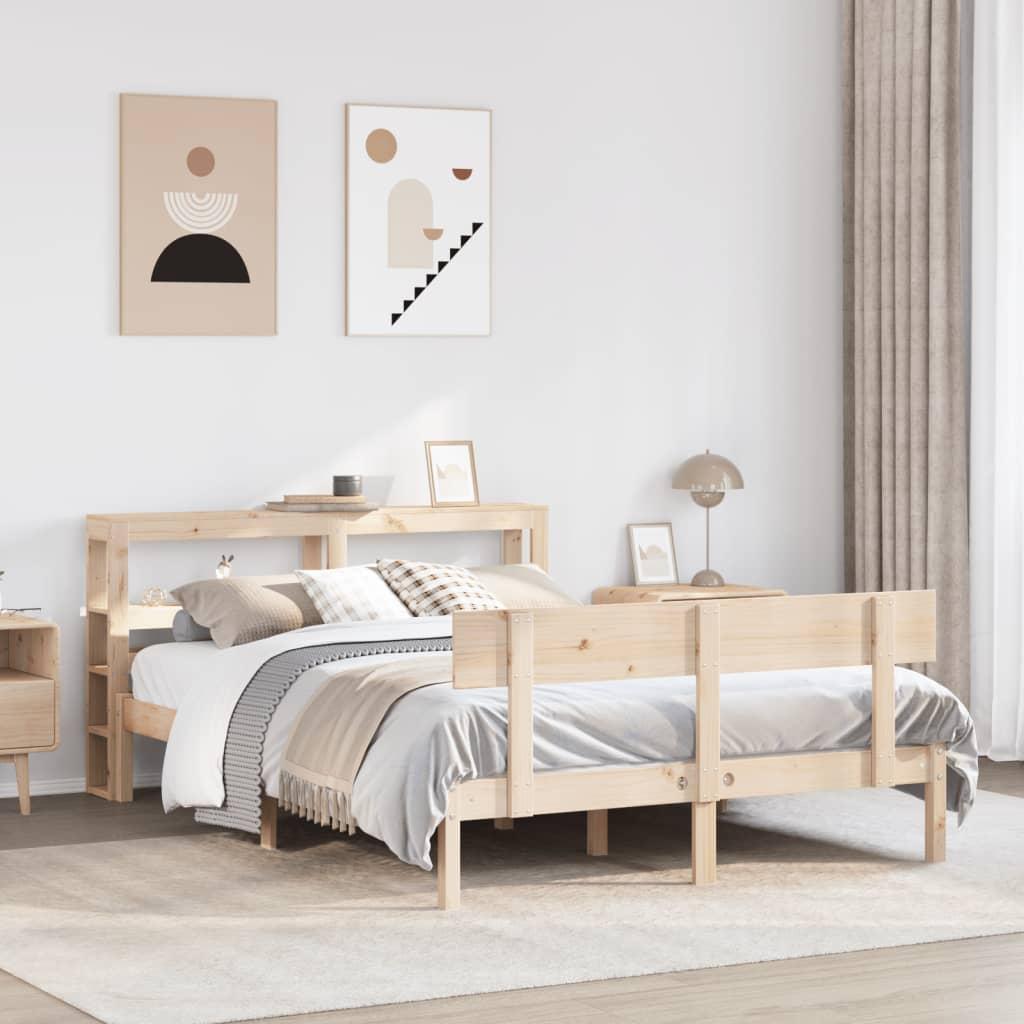 Sengeramme uden madras 140x200 cm massivt fyrretræ
