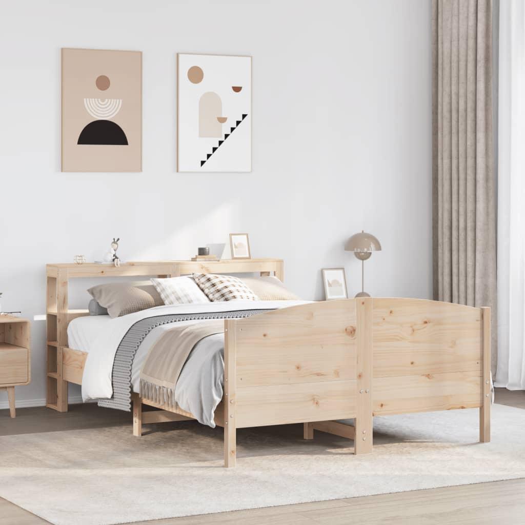 Sengeramme uden madras 140x200 cm massivt fyrretræ