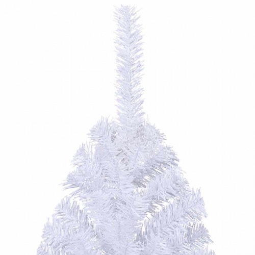 Kunstigt halvt juletræ med fod 180 cm - hvid