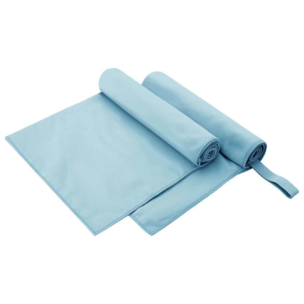 Sportshåndklæder 2 stk Blå 100 x 50 cm Polyester og polyamid