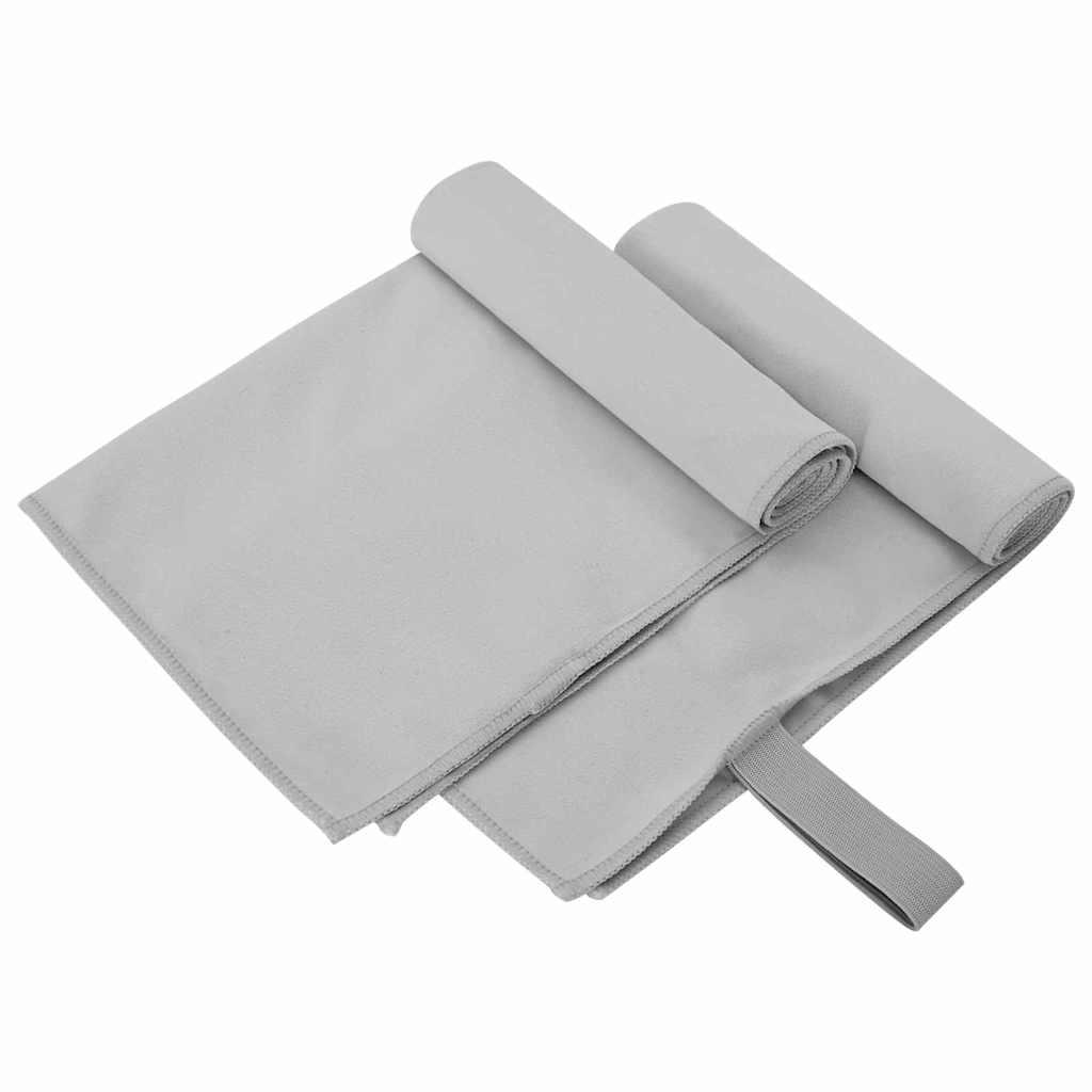 Sportshåndklæder 2 stk Grå 50 x 30 cm Polyester og polyamid