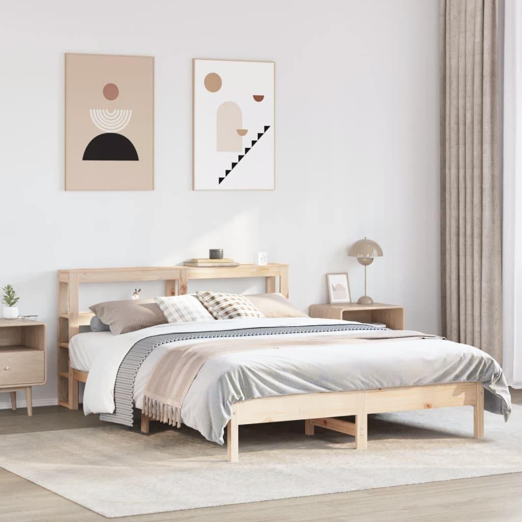 Sengeramme uden madras 140x190 cm massivt fyrretræ