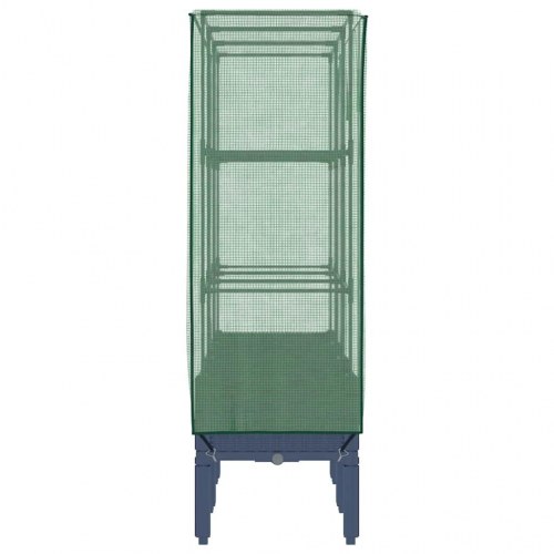 Højbed med drivhusovertræk 120x40x140 cm rattan-look