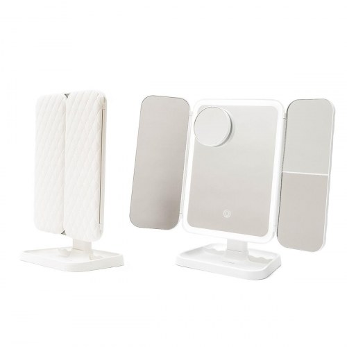 Makeupspejl med LED og forstørrelse - Miled, genopladeligt (hvid)