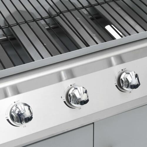 Gasgrill 4+1 grillzoner rustfrit stål sølvfarvet