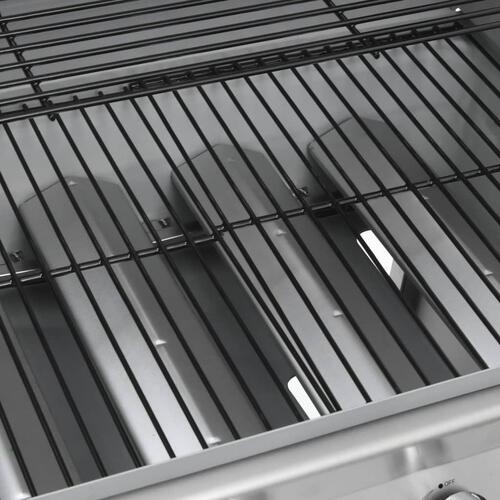 Gasgrill 4+1 grillzoner rustfrit stål sølvfarvet