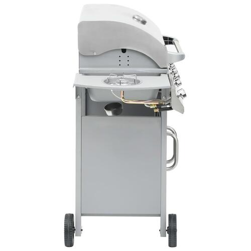 Gasgrill 4+1 grillzoner rustfrit stål sølvfarvet