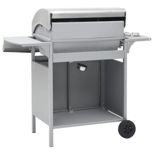 Gasgrill 4+1 grillzoner rustfrit stål sølvfarvet