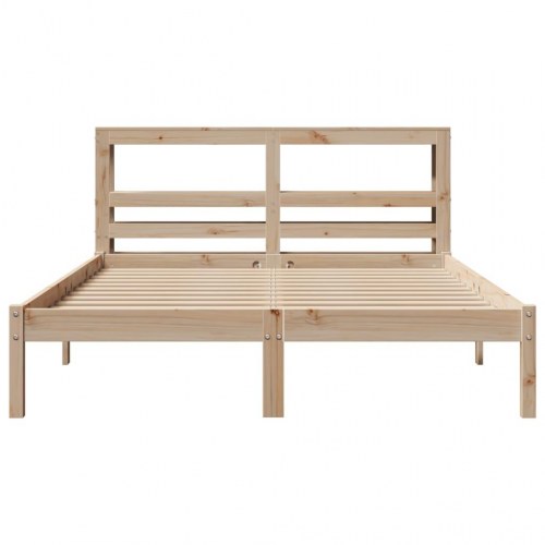Sengeramme i massivt fyrretræ 150 x 200 cm med sengegærde