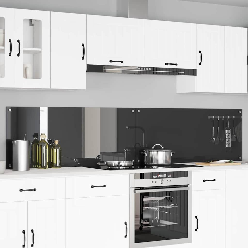 KÃ¸kkenbacksplash 2 stk i hÃ¦rdet glas - mÃ¸rkegrÃ¥ 120 Ã 50 cm