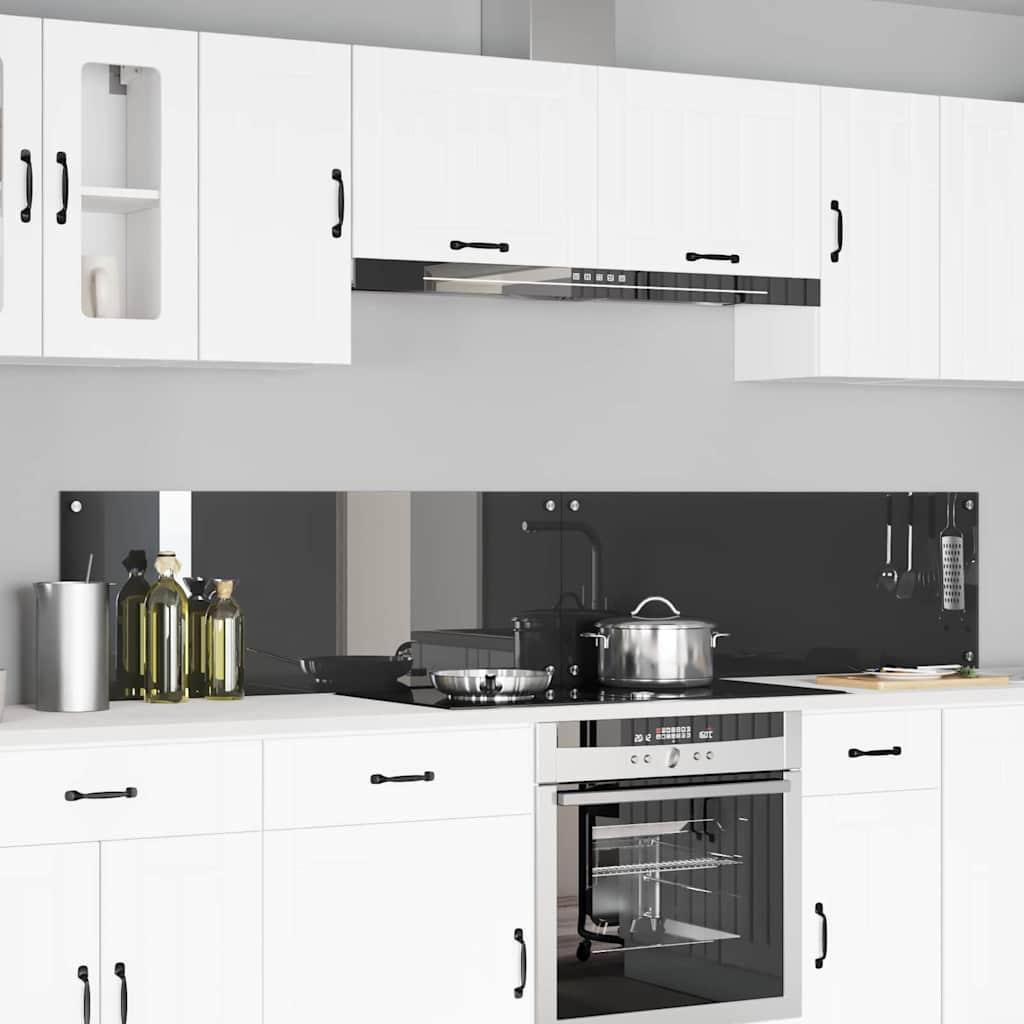 KÃ¸kkenbacksplash i hÃ¦rdet glas - 2 stk mÃ¸rkegrÃ¥ 110 Ã 40 cm