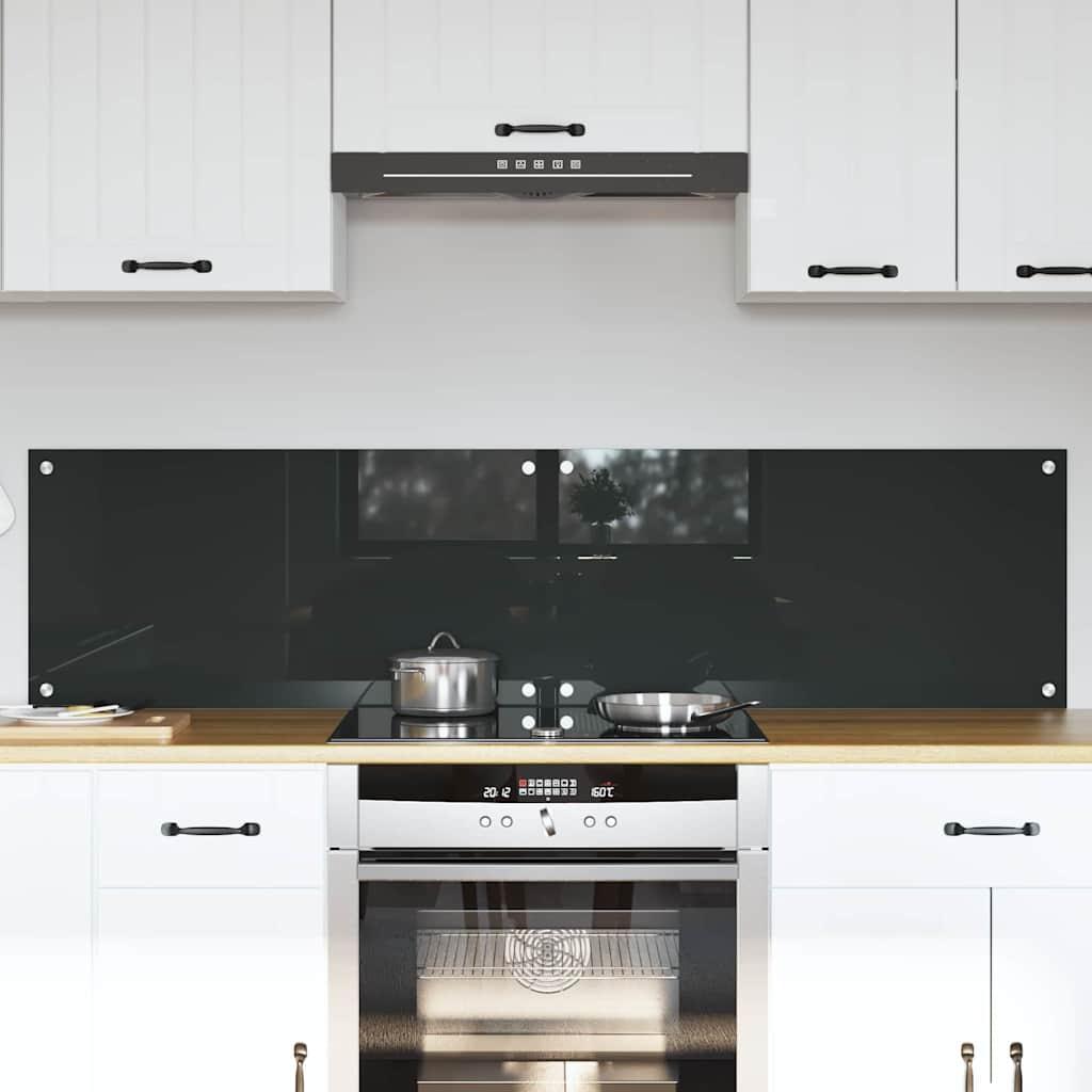KÃ¸kkenbacksplash 2 stk - mÃ¸rkegrÃ¥ hÃ¦rdet glas 80 Ã 40 cm