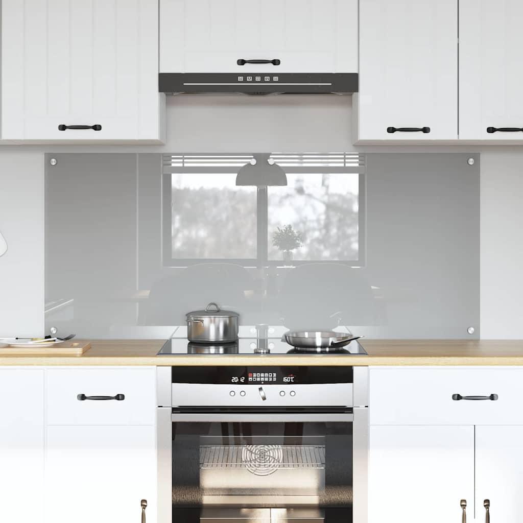 Køkkenbacksplash 2 stk - lysegrå hærdet glas 70 × 60 cm
