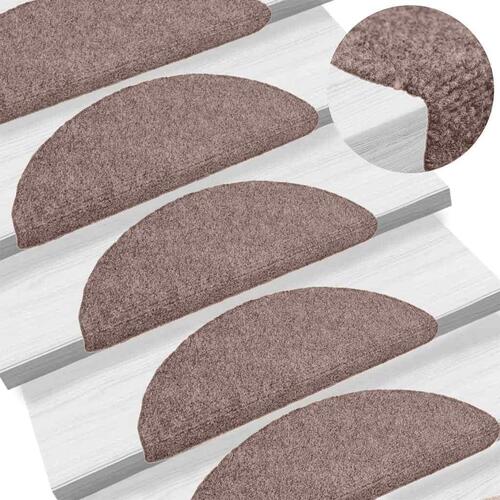 Trappemåtter selvklæbende 10 stk. 65x21x4 cm lys brune halvrund store