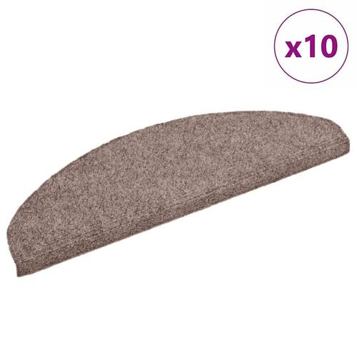 Trappemåtter selvklæbende 10 stk. 65x21x4 cm lys brune halvrund store