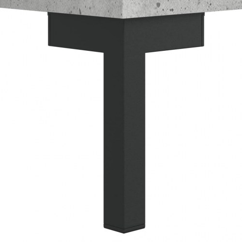 Sengebord i betongrå konstrueret træ - 40 × 35 × 47,5 cm med metalfødder