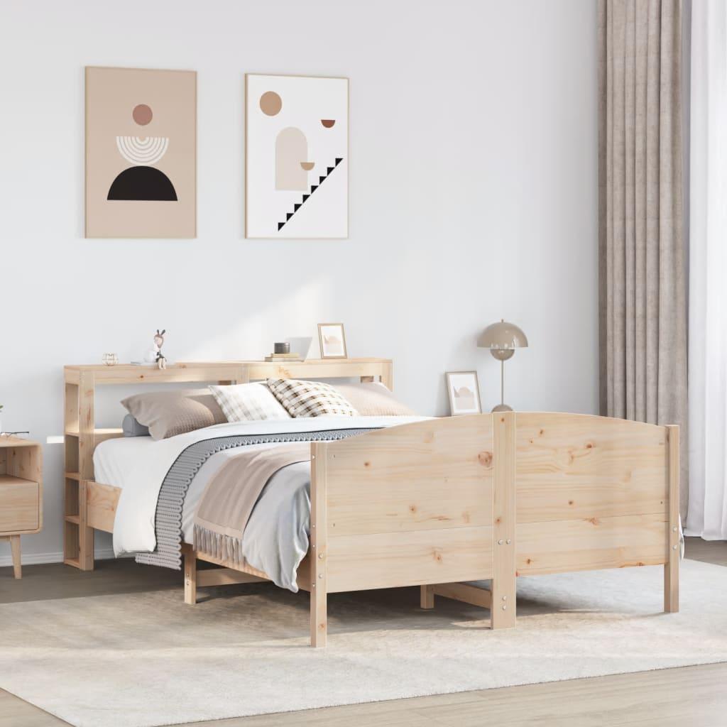 Sengeramme uden madras 140x190 cm massivt fyrretræ