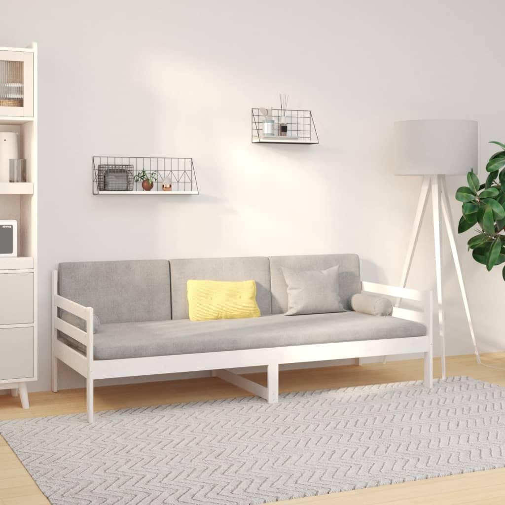 vidaXL daybed uden madras 80x200 cm massivt fyrretræ hvid