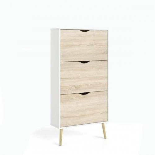 Skoskab hvid træ, 12 par - 70,2 × 23,9 × 138,9 cm