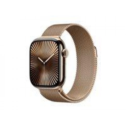 Smartwatch Apple Watch Series 10 GPS + Cellular 42 mm – guld titanium med Milanese-lænke