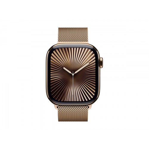 Smartwatch Apple Watch Series 10 GPS + Cellular 42 mm – guld titanium med Milanese-lænke