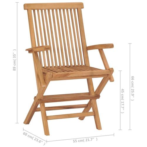 Havestole 8 stk. massivt teaktræ