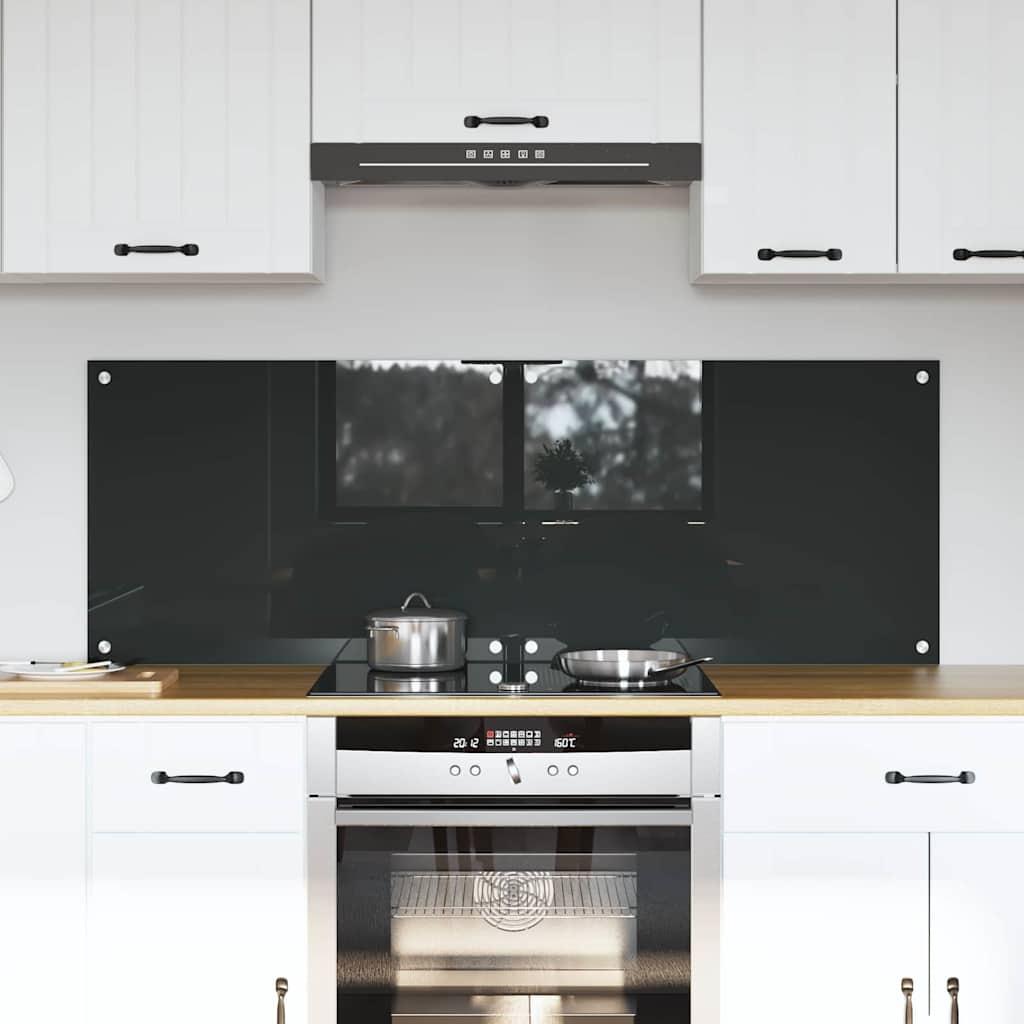 Køkkenbacksplash - 2 stk mørkegrå hærdet glas 70 × 50 cm