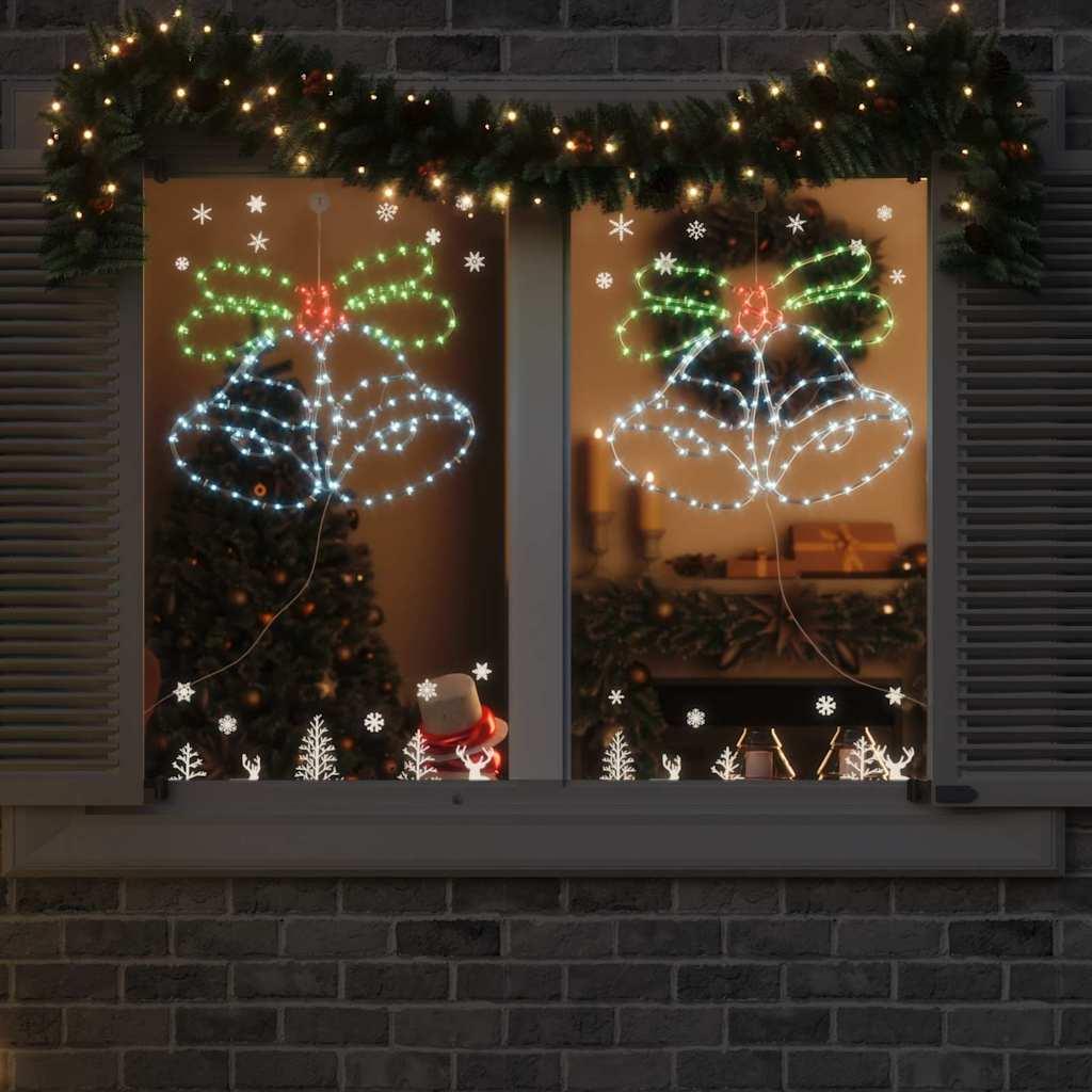 Juleklokken med 144 LED'er Flerfarvet 56 x 46 cm PVC