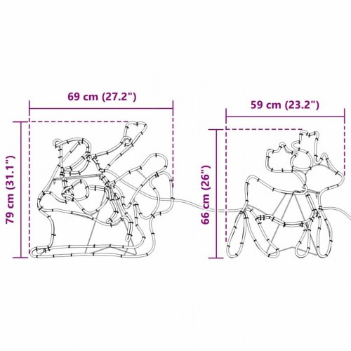 LED Julepynt Flerfarvet 69 x 79 cm PVC