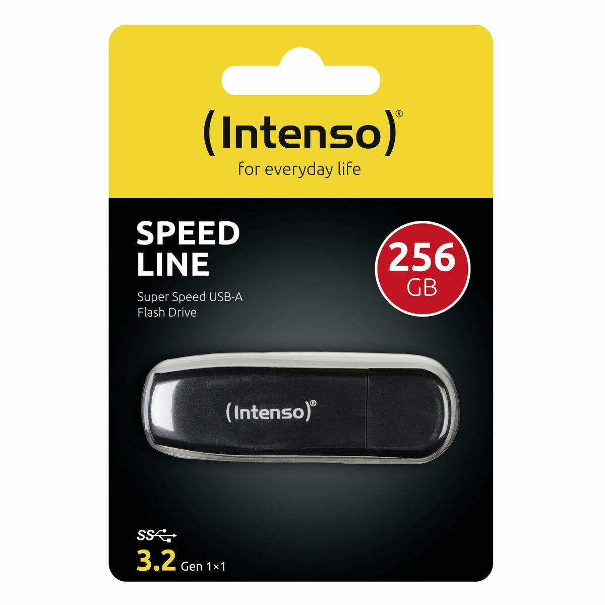 USB-stik INTENSO Speed Line 256 GB - Sort, USB 3.2 Gen 1