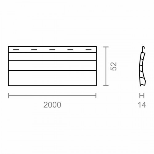 Persiennelamelle Micel - elfenben, PVC, 52 mm × 2 m