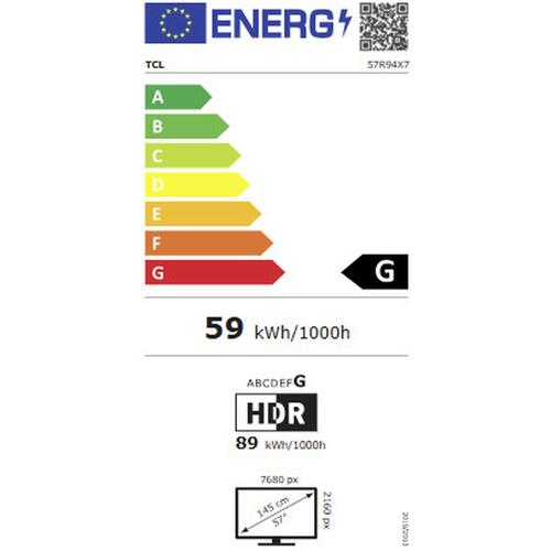 Skærm TCL 57R94 57" 8K Ultra HD buet LED 120 Hz