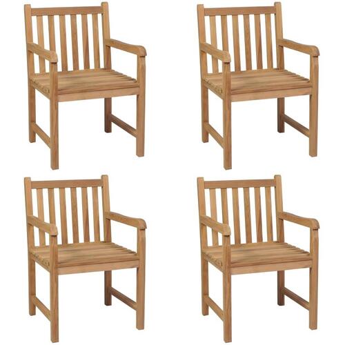 Havestole 4 stk. massivt teaktræ