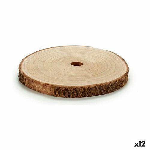 Dekoration i træ - træskive brun Ø 24,5 cm (12 stk.)