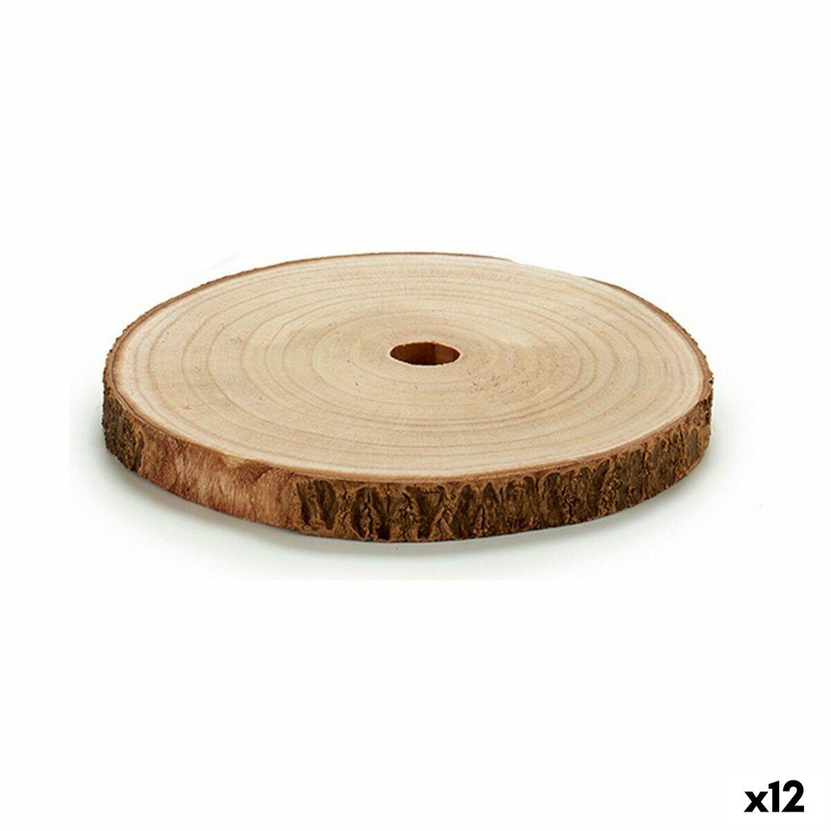 Dekoration i træ - træskive brun Ø 24,5 cm (12 stk.)