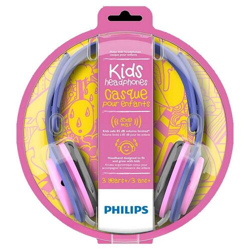 Hovedtelefoner til børn Philips SHK2000 - lyserød/lilla, med kabel