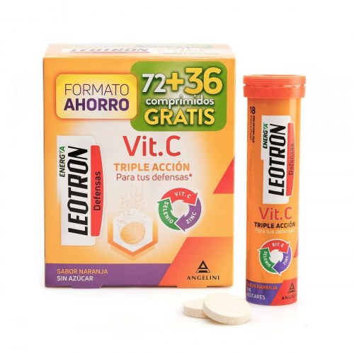 C-vitamin kosttilskud Leotron - 108 brusetabletter, orange