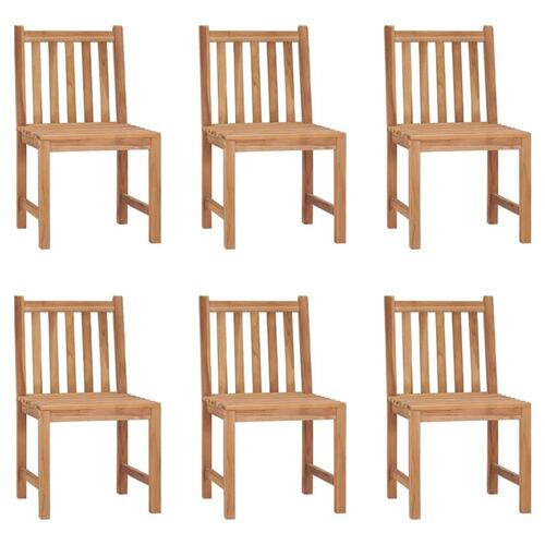 Havestole 6 stk. massivt teaktræ