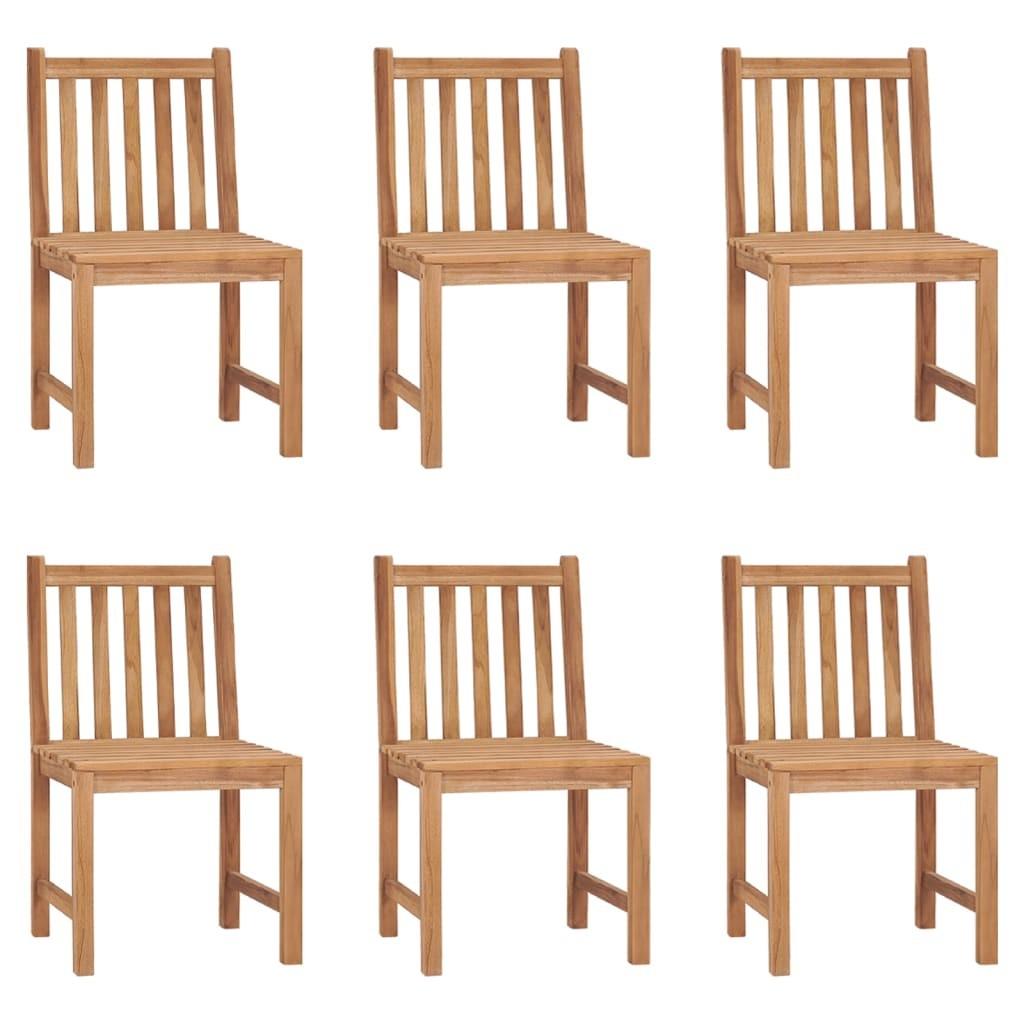 Havestole 6 stk. massivt teaktræ