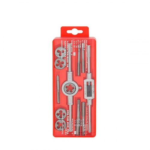 Gevindværktøj sæt Workpro - 12 dele tap- og snitværktøj