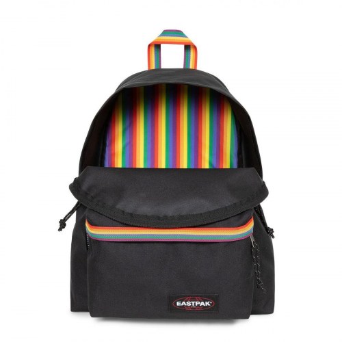 Rygsæk til skole Eastpak - sort med regnbuedetaljer