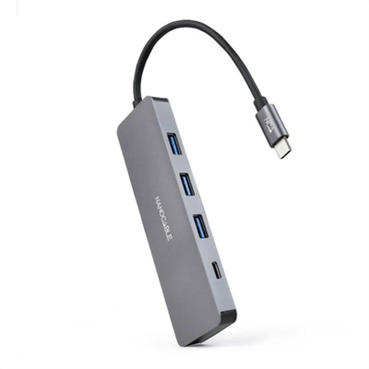 USB hub USB-C 4-porte NANOCABLE 10.16.4409 - grå