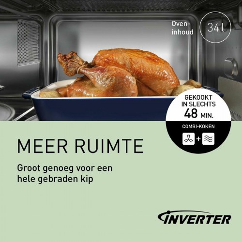 Mikrobølgeovn med grill Panasonic NN-CD88QSEPG, 34 l, 1300 W